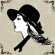 Woman image in vintage style Woman image in vintage style