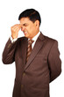 Photo: Portrait of a stressed businessman in the office. Portrait of a stressed businessman in the office.