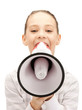 teenage girl with megaphone