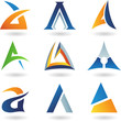 Vector illustration of abstract icons based on the letter A