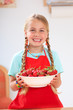 girl with strawberries