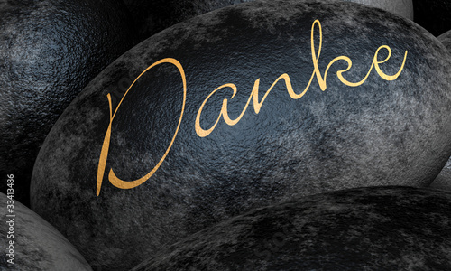 Illustration: Schwarze Steine mit Text - Danke Schwarze Steine mit Text - Danke