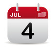 red july calendar stand up