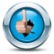 Hand mit Daumen hoch - Button Hand mit Daumen hoch - Button