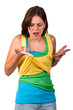 young woman angry about her clothes