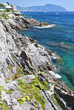 Liguria coastline in Genova Nervi, Italy