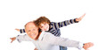 Foto: Grandfather giving grandson piggy-back Grandfather giving grandson piggy-back