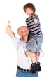 Foto: Thumbs-up pair of grandfather and grandson Thumbs-up pair of grandfather and grandson