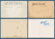 Set of Antique postcards in vector with Postal stamps- see more