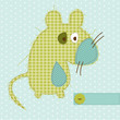 Greeting card with Mouse - for scrapbook, invitation, celebratio