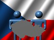 people holding Czech map sign with flag illustration people holding Czech map sign with flag illustration