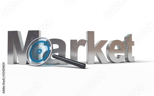 Illustration: Market research, marketing analysis concept, white Market research, marketing analysis concept, white