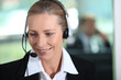 Woman with headset