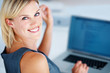 Pretty woman using laptop