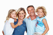 Couple with kids smiling together
