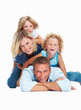 Cute family smiling together