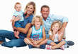 Happy couple spending time with kids