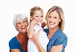 Cheerful family of three females