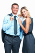 Business couple smiling