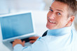 Business man using laptop