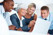 Friendly discussion during meeting