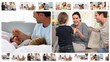 Montage of families enjoying different moments together