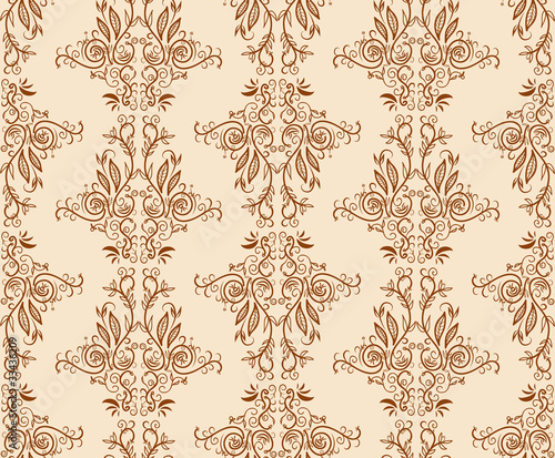 Vector: Seamless floral hand draw pattern background Seamless floral hand draw pattern background