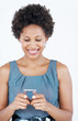 Business woman texting on cellphone