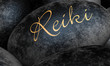 Schwarze Steine mit Text - Reiki Schwarze Steine mit Text - Reiki