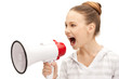 teenage girl with megaphone