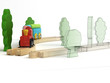 Foto: Giocattoli wireframe 3d render treno modellismo costruzioni Giocattoli wireframe 3d render treno modellismo costruzioni