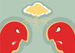 Angry couple of men.Vector poster background