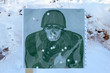 Aiming mark with the bullet holes Aiming mark with the bullet holes