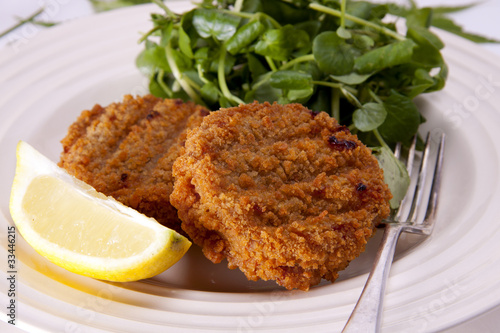 Photo: Light fishcake lunch. Light fishcake lunch.