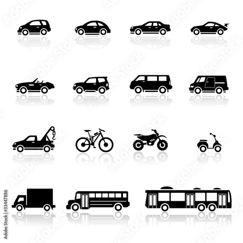 Vector: Icons set vehicles Icons set vehicles
