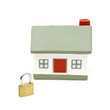 miniature house with lock