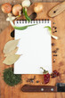 notebook for cooking recipes and spices