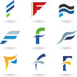 Vector illustration of abstract icons based on the letter F