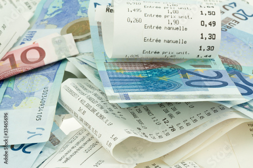 Photo: argent, tickets de caisse argent, tickets de caisse