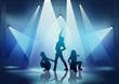 Dance Party - colored background illustration