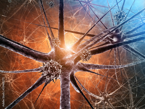Photo: Viral encephalitis , 3d illustration Viral encephalitis , 3d illustration