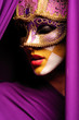 portrait of woman in violet mask