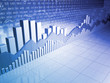 Stock market bars, charts and graphs toward financial success