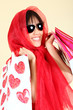 Sexy Woman Shopping With Bags