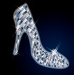 Beautiful Diamond shoes, vector illustration