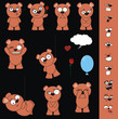 teddy bear cartoon set