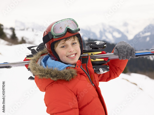 Photo: Pre-teen Boy On Ski Vacation Pre-teen Boy On Ski Vacation