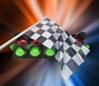 Illustration: Zielflagge und Ampel mit Freistellungspfad Zielflagge und Ampel mit Freistellungspfad