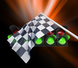 Illustration: Zielflagge und Ampel Zielflagge und Ampel