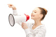 teenage girl with megaphone